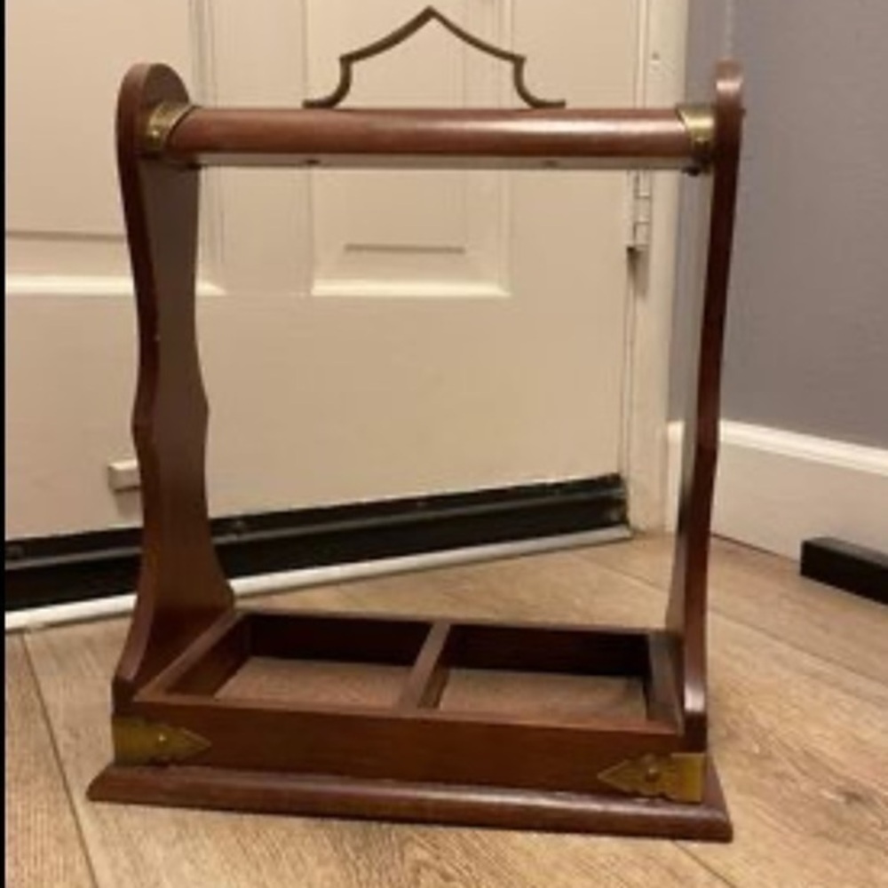 Pottery Barn Wood decanter bottle holder